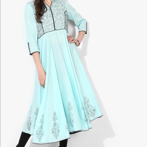 Printed anarkali /kurta with bottom & dupatta - Picture 2 of 8